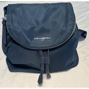 KARL LAGERFELD NAVY Paris Cara Knapsack P4 Backpack Bag Purse $178 School